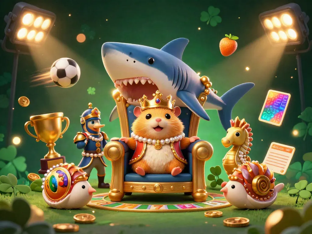 Experience exciting online casino adventures with a golden hamster king ruling over spinning slot reels and dynamic game elements.
