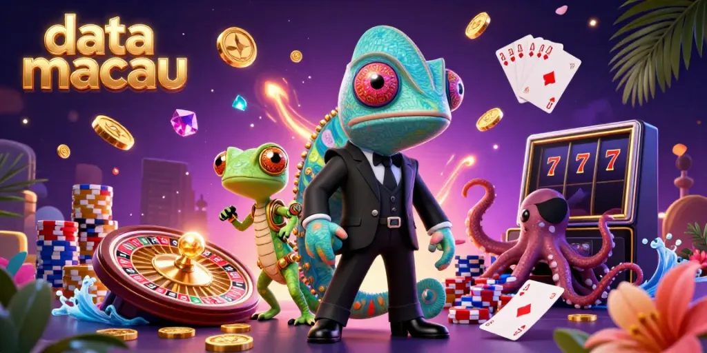 Experience thrilling data macau action with secret agent chameleon, tech-gecko, and villainous octopus amidst dynamic casino elements.