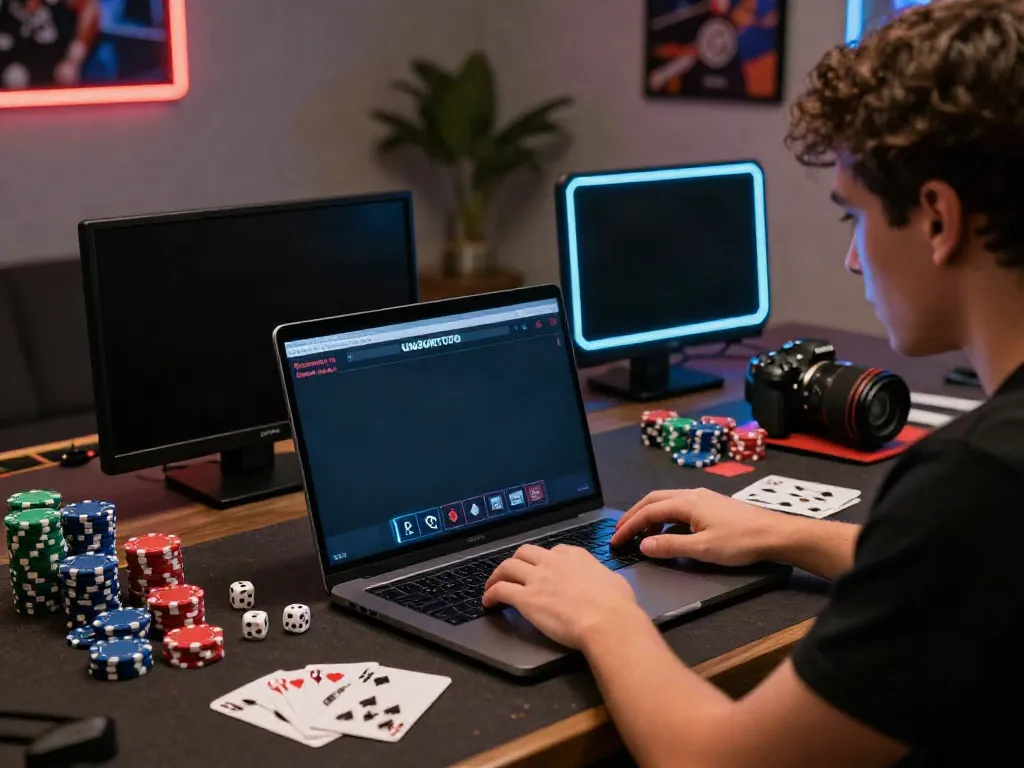 Player engaged in UNSURTOTO online betting with vibrant gaming props and colorful interface.
