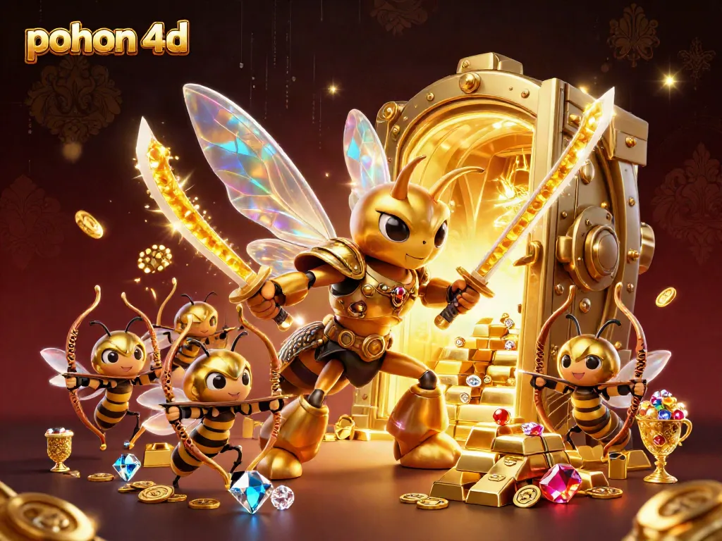 Engage with pohon 4d's 3D cartoon illustration showcasing vibrant characters amid dazzling casino elements.