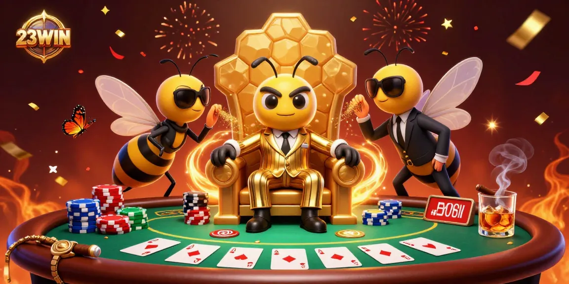 Engage with the vibrant scene of 23WIN's thrilling casino atmosphere featuring poker action and dynamic characters.