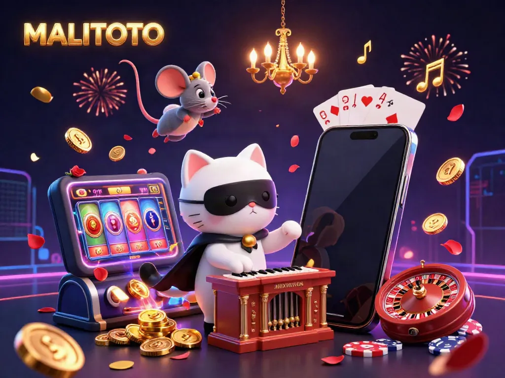 Experience the thrill of MALITOTO gaming with a vivid scene of a casino-themed fantasy illustration.