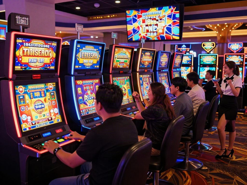 Experience the excitement of the bro138 slot login link alternatif at a vibrant casino with enthusiastic players.