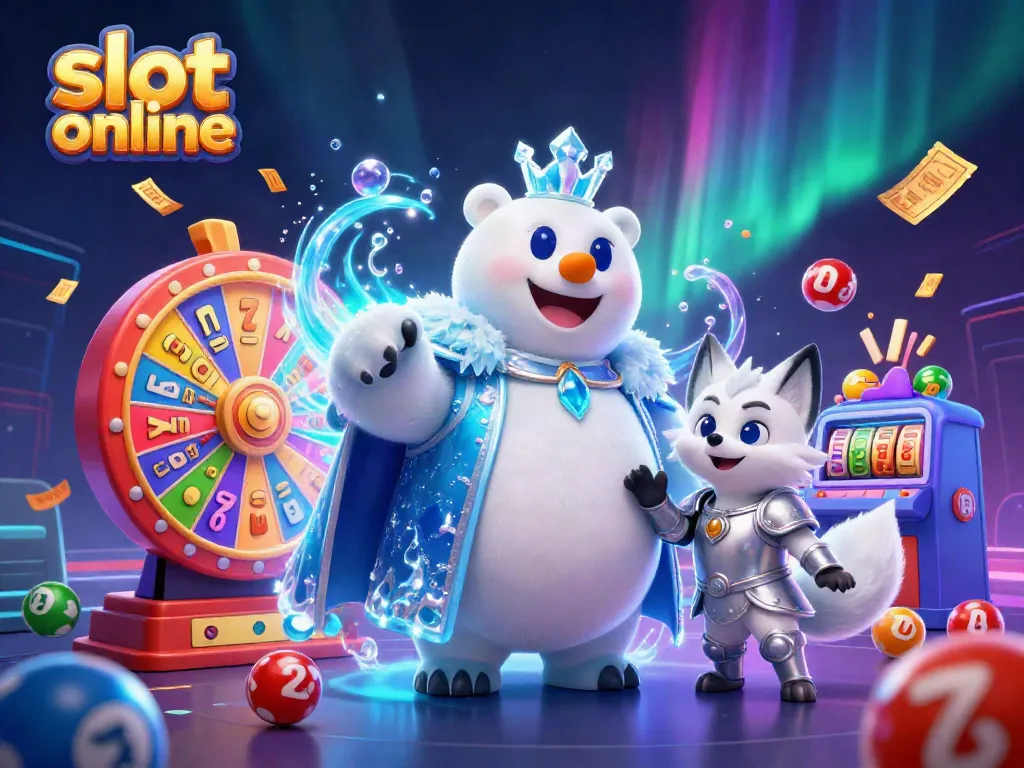 Engage in thrilling slot online adventures with vibrant characters and colorful game elements in this digital illustration.