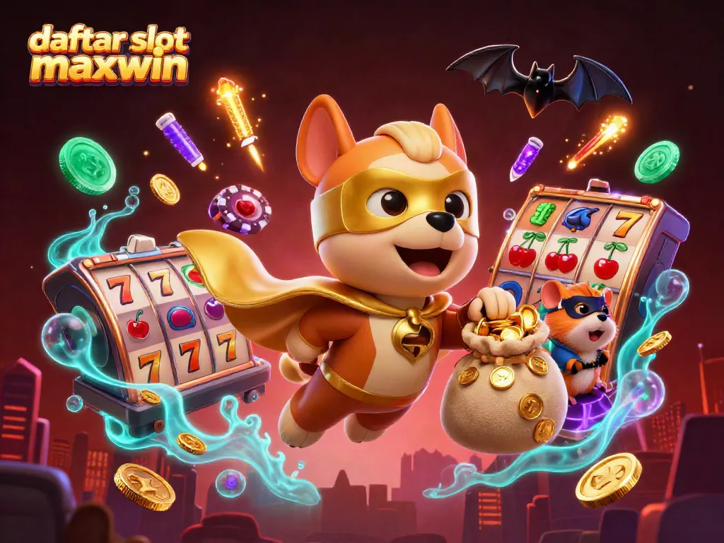 Engage with daftar slot maxwin through 3D animated characters showcasing thrilling slot adventures and jackpot excitement.