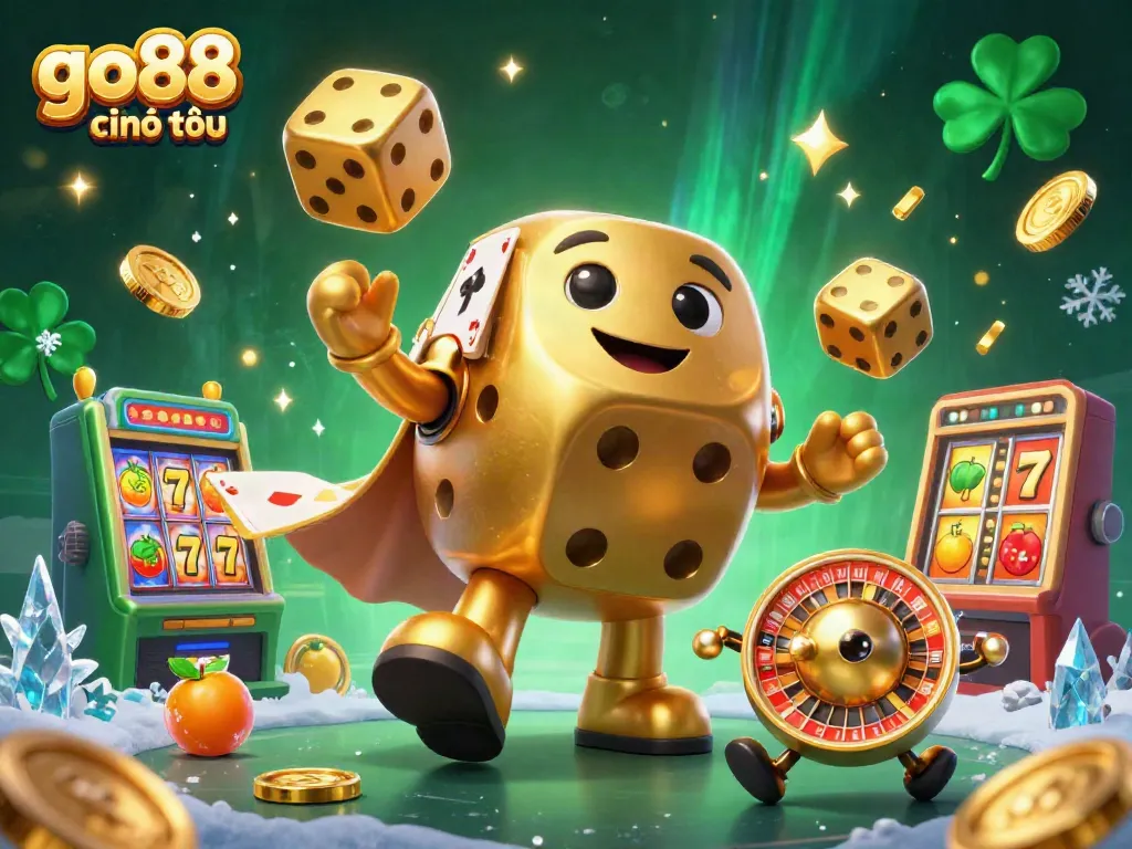 Experience exhilarating thrills with go88 chính thức in this vibrant 3D casino scene featuring dynamic elements and lively characters.