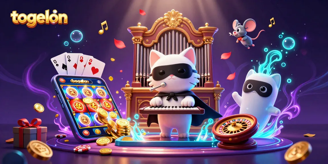 togelon showcases a vibrant scene of gambling excitement with dynamic elements and unique characters.
